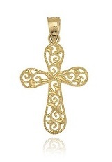 remarkable teeny filigree cross baby gold charm